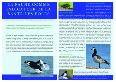 La faune comme indicateur de la santé des pôles {JPEG}